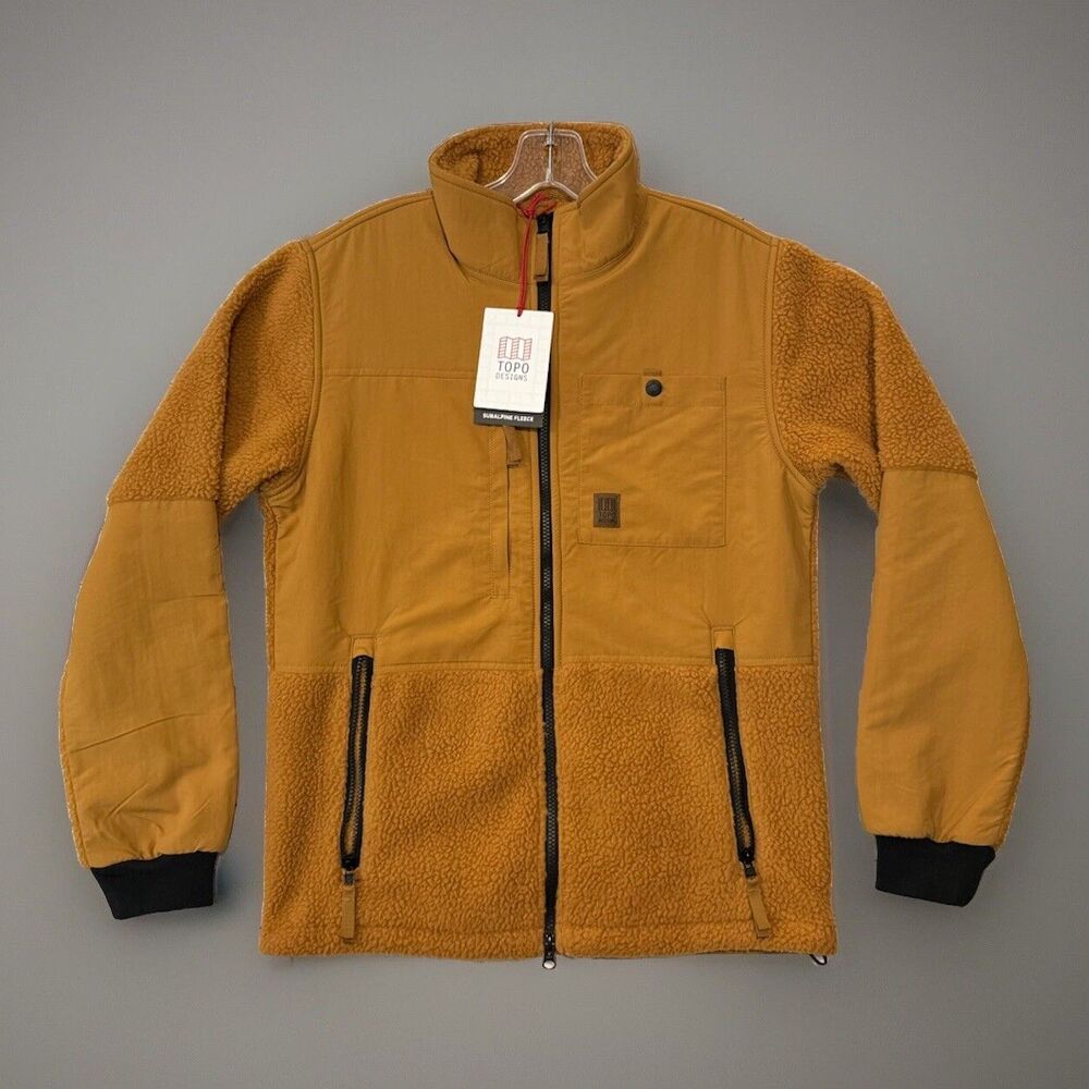 TOPO DESIGNS Subalpine Fleece Full Zip Jacket Sz S Wheat Polartec Denali NEW NWT